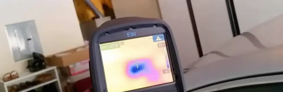 mold inspection using thermal imaging technology to detect moisture and hidden mold in a home in Overland Park, KS